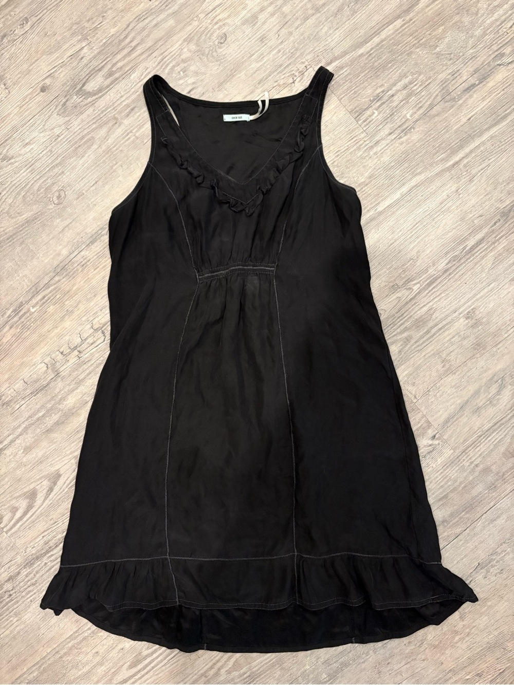 Kimchi Blue Black Ruffle Hem V-Neck Tank Dress